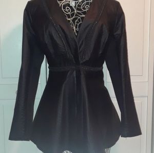 Venus Peplum Faux Leather Jacket
